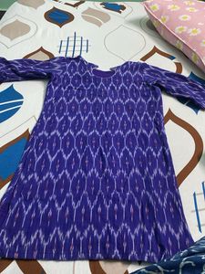 Purple Ikat Print Kurta