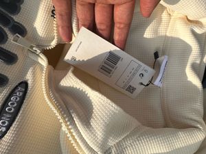 Cream Waffle Knit Quarter Zip Sweater