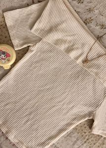 chic Off-Shoulder Ribbed Top