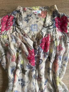 Boho Floral Bell Sleeve Blouse