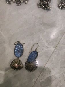 Bohemian Oxidized Silver Jhumka Earrings
