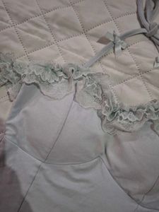 Cute Light Blue Lace Halter Top
