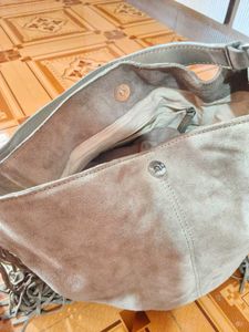 Stylish Suede Fringe Hobo Bag
