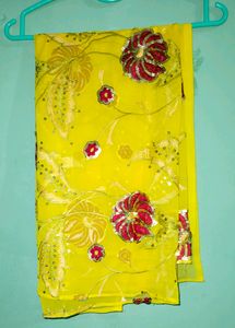 Beautiful Yellow Suit With Flower Design