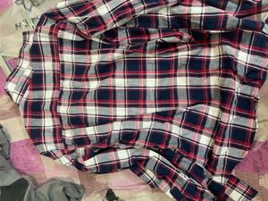 Men's Red &amp; Blue Plaid Flannel Shirt
