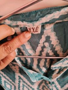 Teal Diamond Print Kurta