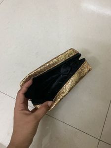 Sparkly Gold Pouch Bag