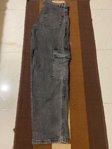 Grey Wash Cargo Jeans