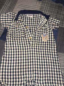 Cute Gingham Baby Romper