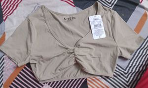 M size SHEIN Ruched Twist Crop Top
