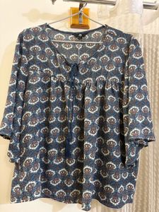 Blue Paisley print Top