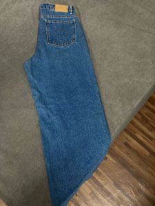 ZARA Dark Blue Wide Leg Denim Jeans