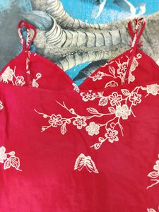 Red Floral Nightsuit