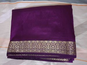Elegant Purple Saree with Gold Border