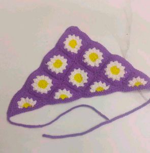 Handmade Crochet Daisy Bandana