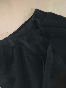 Black Tie Waist Casual Pants