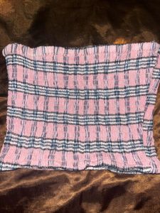 Pink Plaid Tube Top