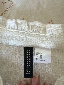 Cream Textured Puff Sleeve Blouse