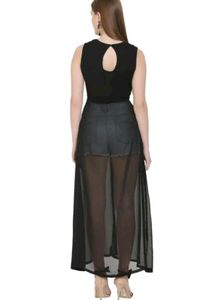 Sheer Black Sleeveless Maxi Dress + Free kurti