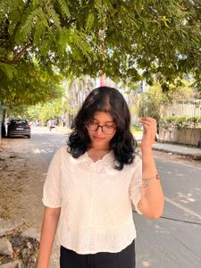 Chic White Eyelet Top