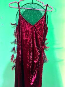 Velvet Maxi Dress with Slit