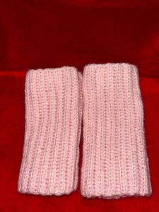 Pink Knitted Wrist Warmers