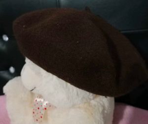 Brown Wool Beret Hat