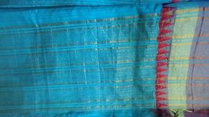 Beautiful Blue Silk matka Saree
