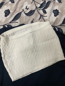 White Cable Knit Tube Top