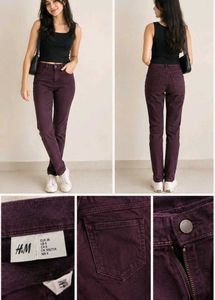 H&M L.O.G.G.Deep Mauve Skinny Jeans | W26/28