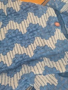 Blue Chevron Pattern Blouse