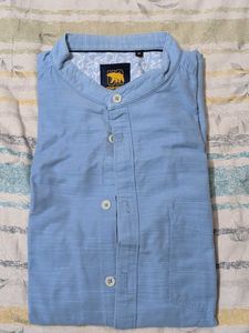 Men's Blue Striped Casual Shirt