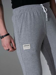 HubberholmeMen Grey Melange Regular Fit Track Pant