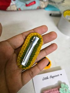 Handmade Crochet Hair Clips Set