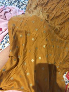 Mustard Polka Dot Midi Dress