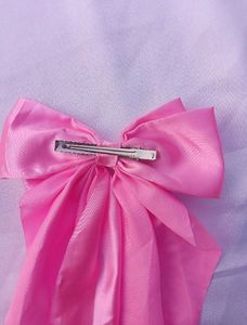 Satin Long Tail Hair Bow Clip