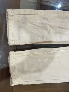 Cream Straight Leg Jeans