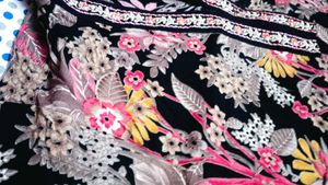 Black Floral Prinrt kurti set
