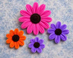 Set of 4 Craft Flower Embellishments