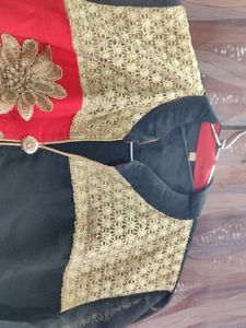 Red N Black Kurta Frock