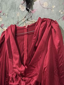 Elegant Red Satin Dress