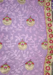 Beautiful Lavender Embroidered Saree