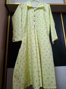 Yellow Printed Kurta