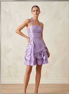 Lavender Strapless Ruffle Dress