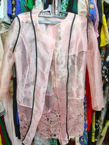 Elegant Pink Organza Jacket