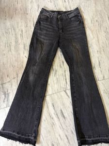 High Waist Embroidered Flare Jeans