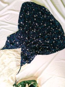 thrifted Floral Print Ethnic Gown