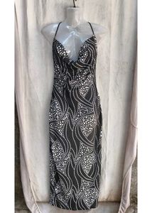 Black & White Patterned Midi Dress