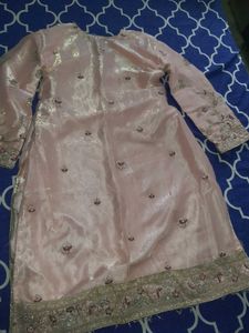 Embellished Pink dress with shalwar and dupatta