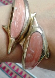 Unique Pink Stone Cuff Bracelet